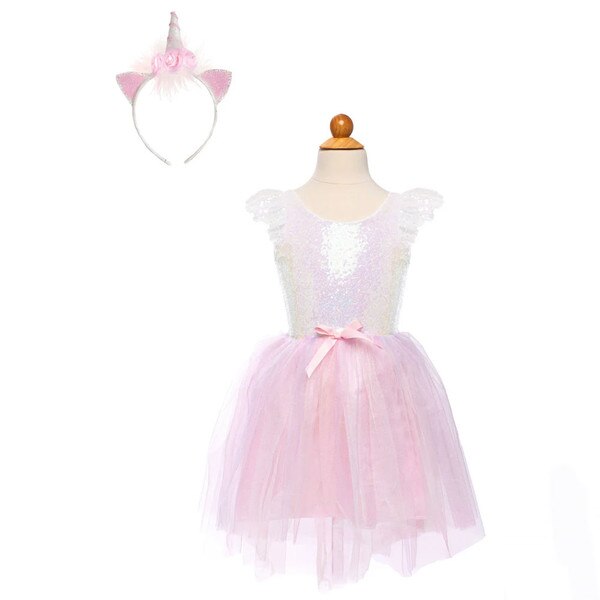 open lace back dress Little Girls Unicorn Dress 2 Birthday, S (3T-4T)