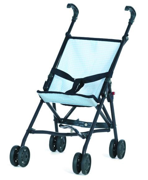 blue doll stroller