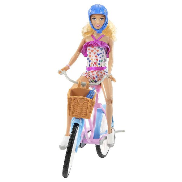 Toy Boat Barbie Cycling Doll Set Interactive Bike With Moving