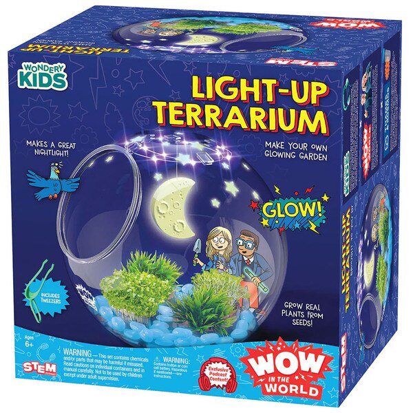 Light-Up Terrarium Kit For Kids - Glowing Garden With LED Light & Complete Growing Supplies